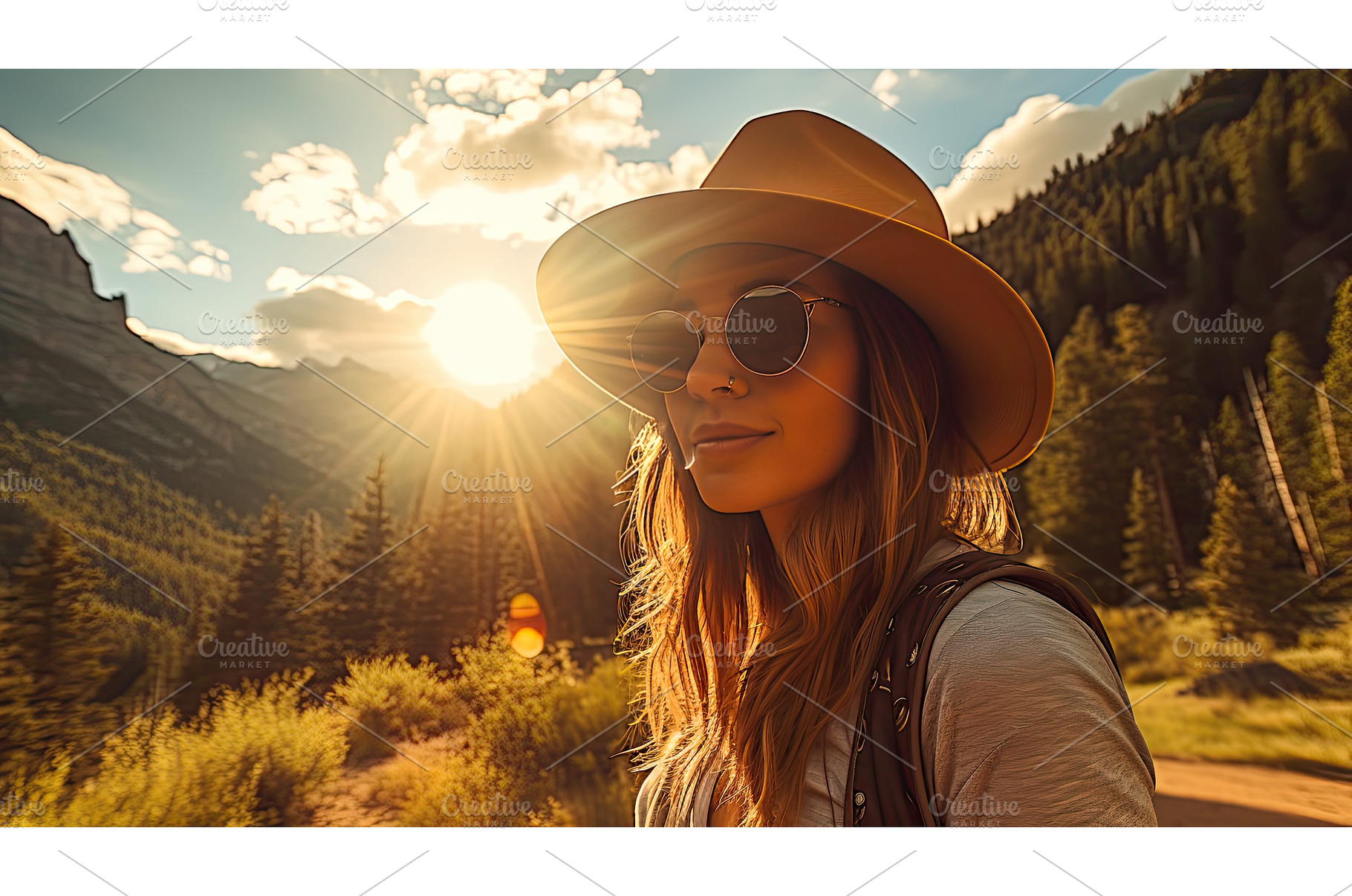 mounta sun in eyes ai generated, a Nature Photo by pikepicture