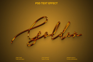 Golden 3D Text Effect PSD, a Layer Style Add-On by Imamul001