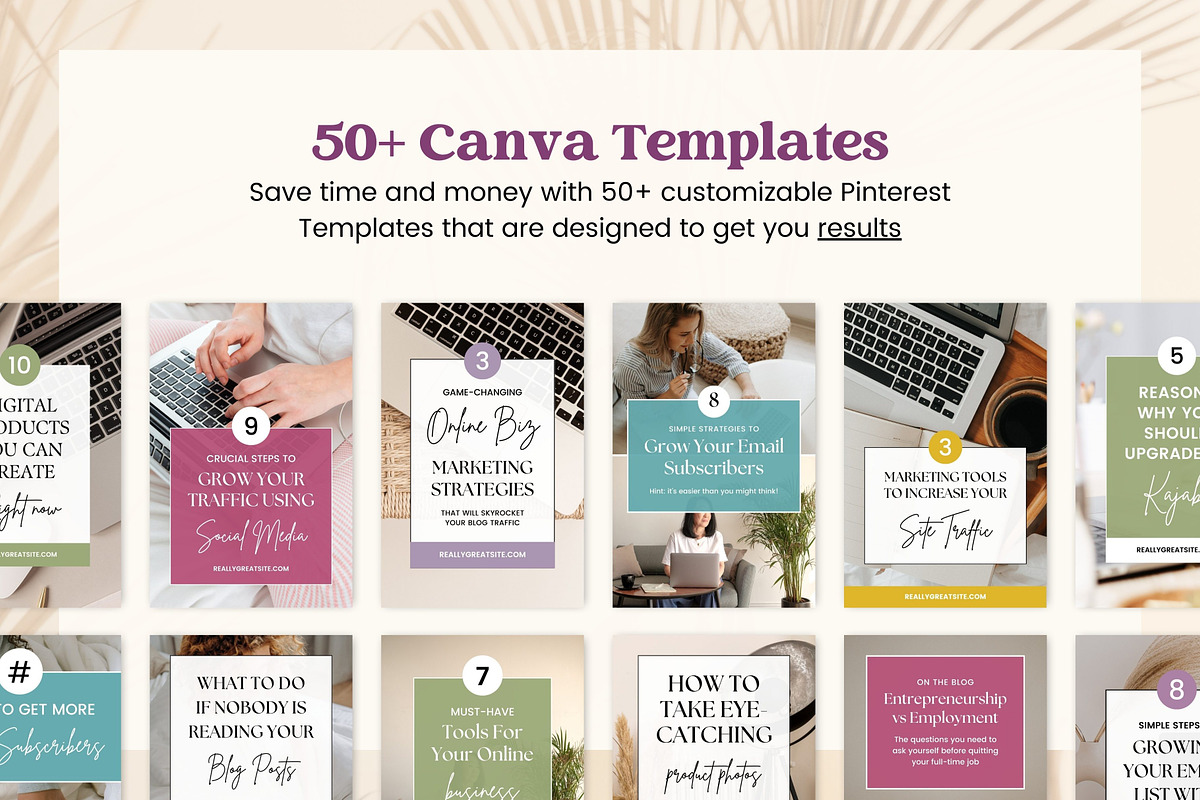 Pinterest Blogger Templates Canva, a Social Media Template by Fallon Gerst (Photo 3 of 7)
