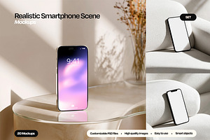 Realistic Smartphone Mockup Set, an iPhone Mockup by Mego-studio