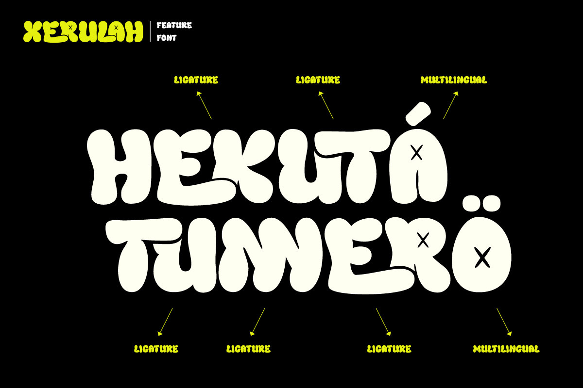 Xerulah - Bubble Graffiti Font, a Handwritten Font by twinstd (Photo 3 of 10)