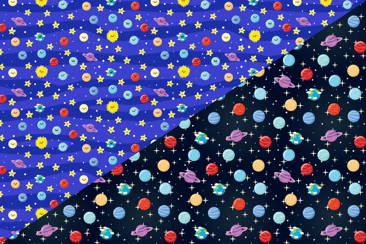 Cute space patterns, a Pattern Graphic by merion_merion (Photo 2 of 3)