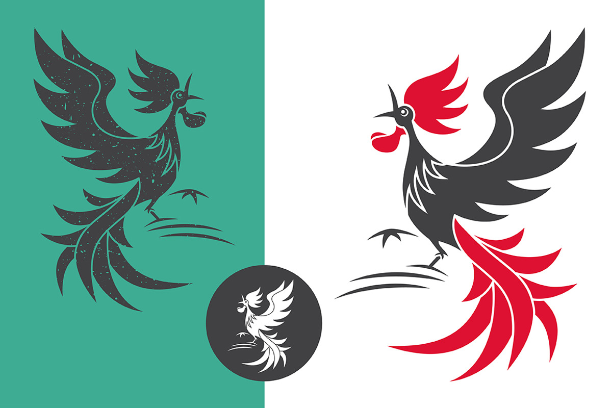 Silhouette of the rooster., an Object Graphic by valeri_si