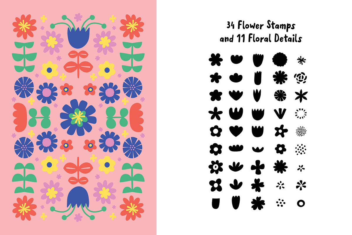 Playful Floral Procreate Brushes, a Brush Add-On by Pencil Twist (Photo 3 of 10)