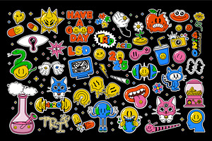 Trippy Acid Cartoon Sticker Pack