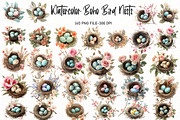 Watercolor Boho Bird Nests Clipart, an Illustration by Designworld (Thumbnail 1 of 5)