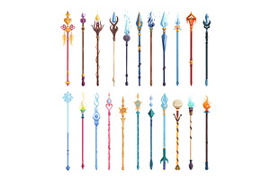 Magical Cartoon Wizards Wands