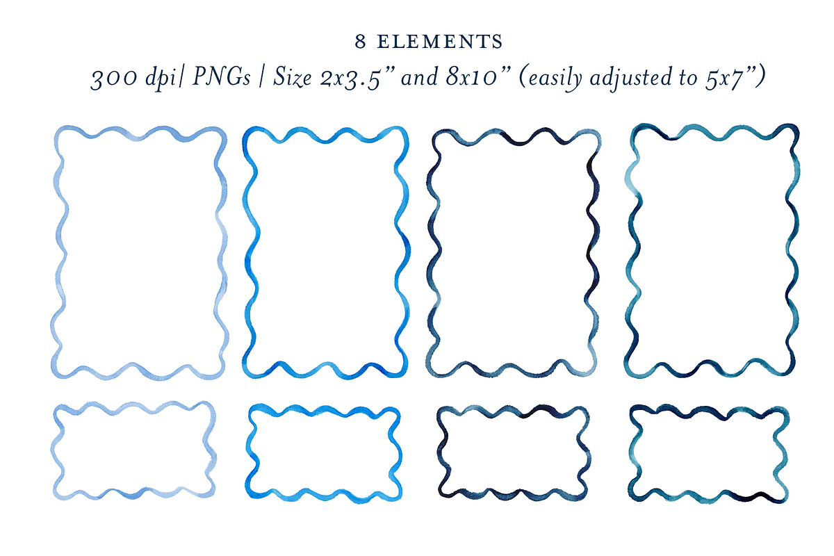 Watercolor Squiggle Wavy Frame, a Decorative Illustration by Lavender And Sea (Photo 5 of 6)