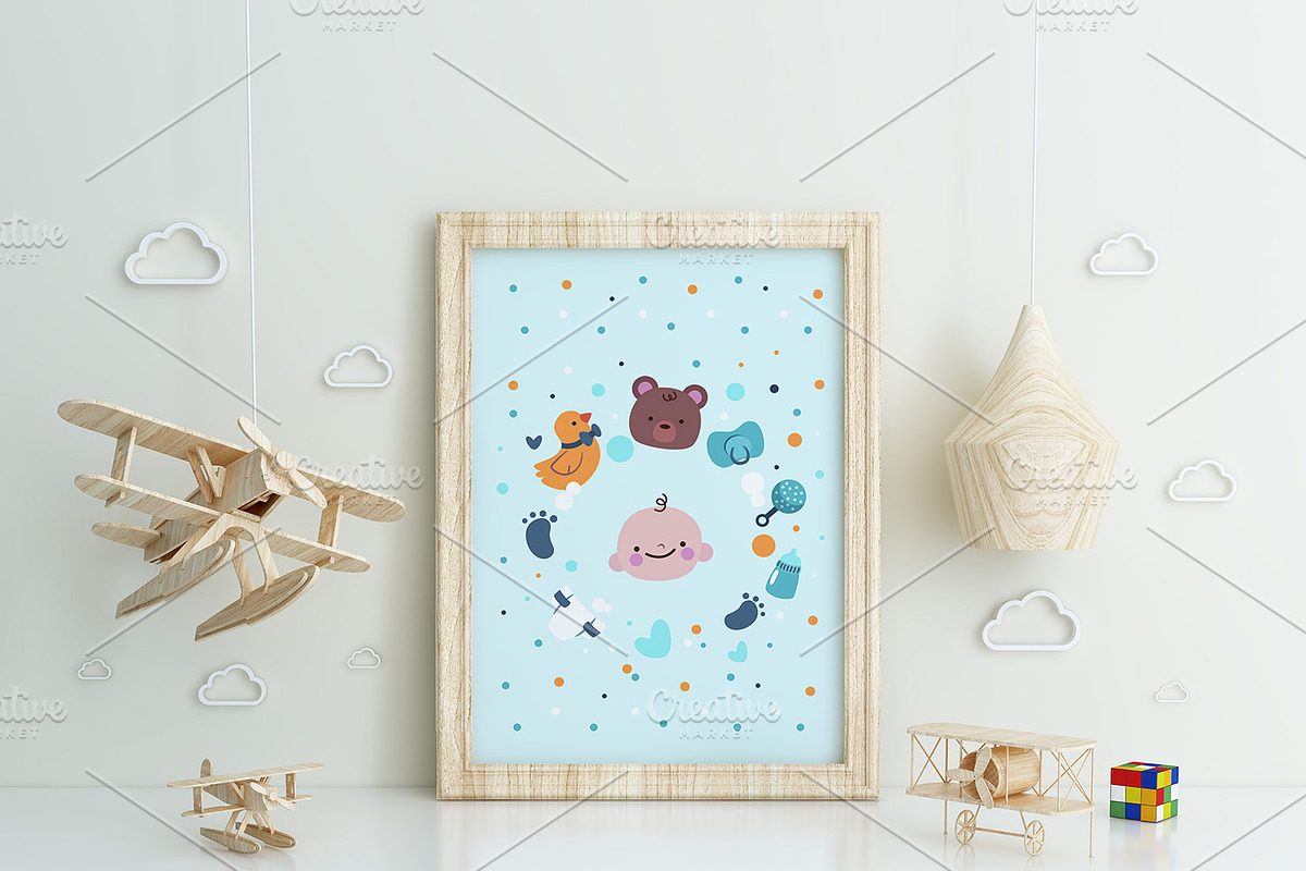Nursery Frame Mockup - Airplane kids, a Print Template by Milan Mockup (Photo 1 of 7)