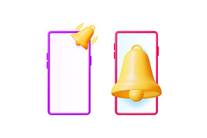 A notification ringing concept. Two, a Technology Illustration by Abscent