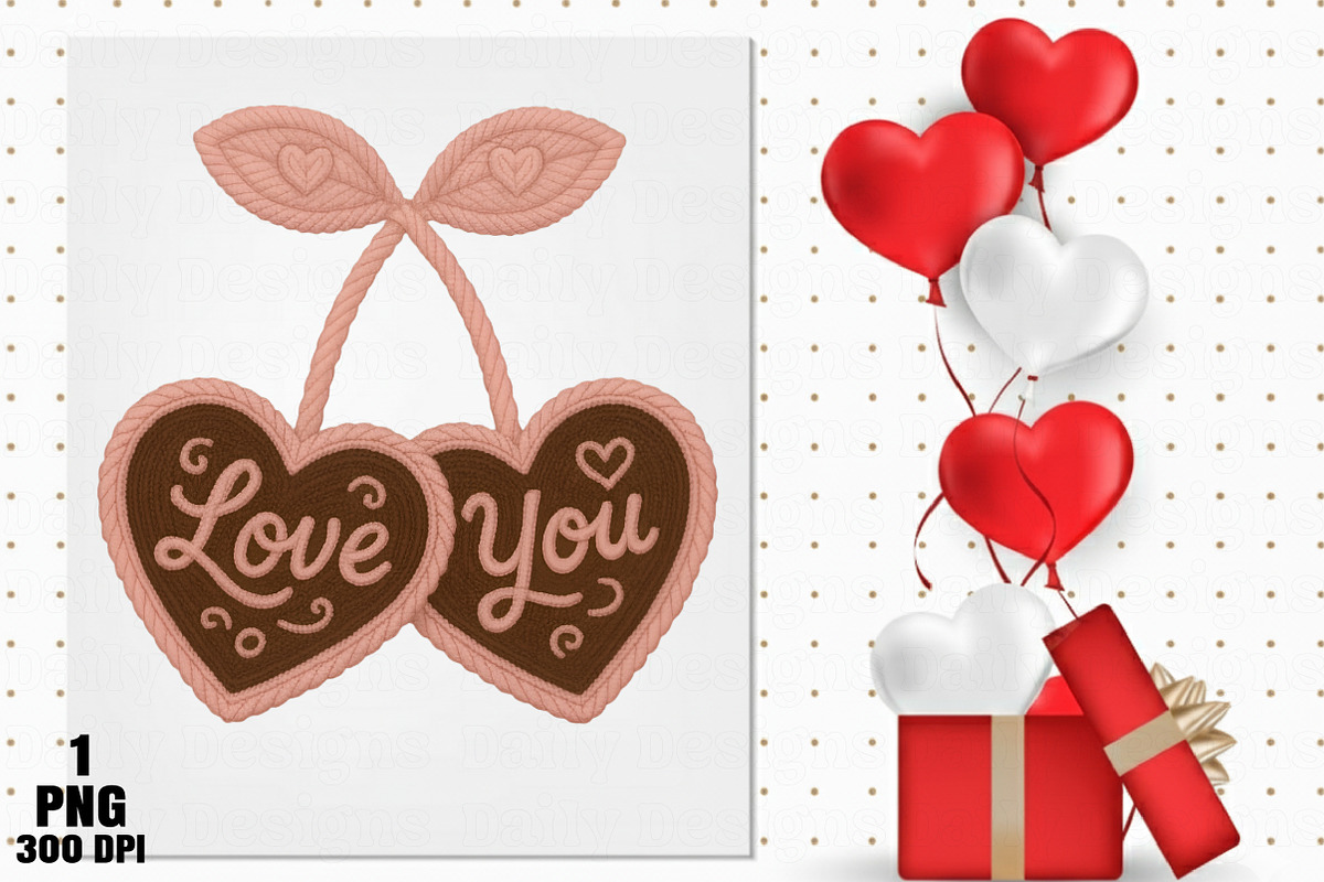 Faux Crochet Valentines Day Cherry P, an Illustration by Daily.Designs (Photo 4 of 5)