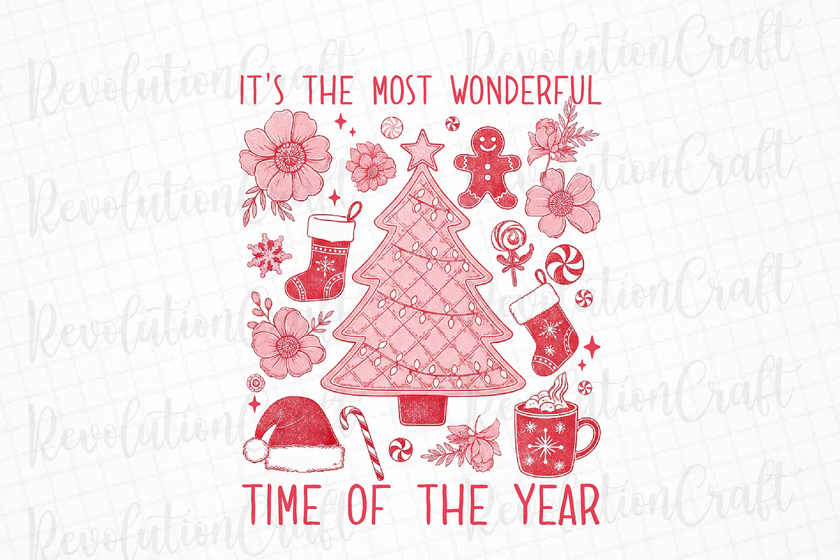 Boho Floral Christmas Tree Png, an Illustration by OK Design (Photo 1 of 4)