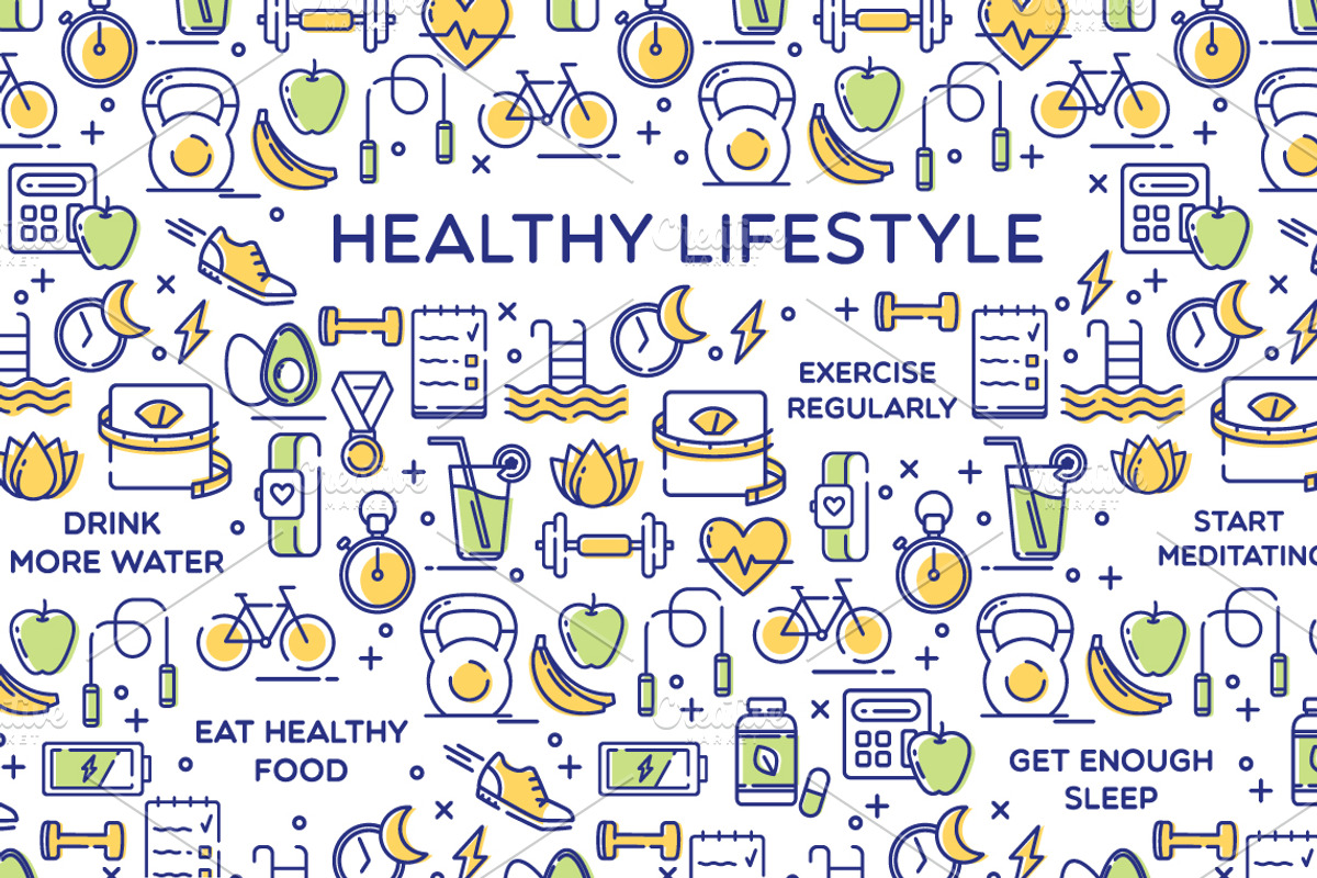 Healthy Lifestyle Illustration, a Food Illustration by introwiz1 (Photo 1 of 3)