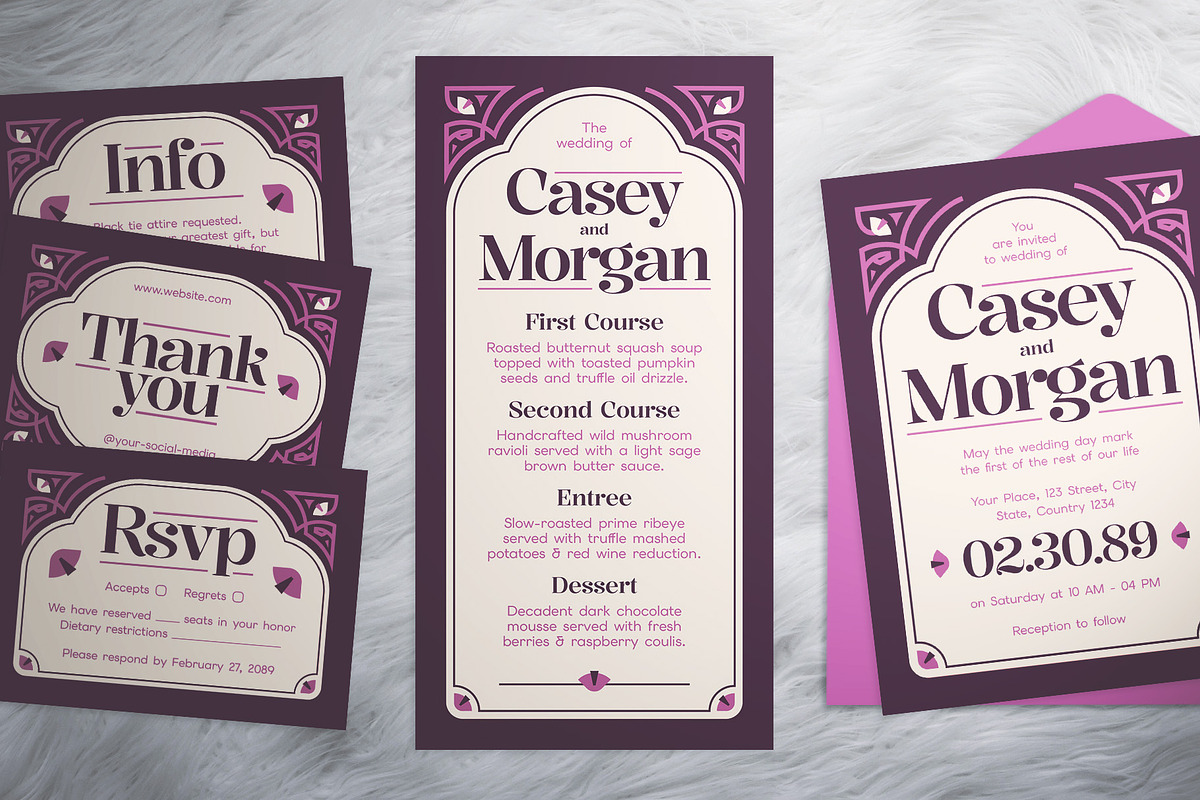 Floral Wedding Invitation Suite, an Invitation Template by The Good Store (Photo 4 of 4)