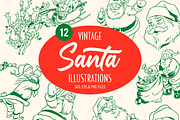 Retro Santa Illustration Bundle, an Illustration by FM Era Studio (Thumbnail 1 of 3)