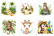 Safari Watercolor Jungle Animals, an Illustration by DreamPrint404 (Thumbnail 2 of 6)