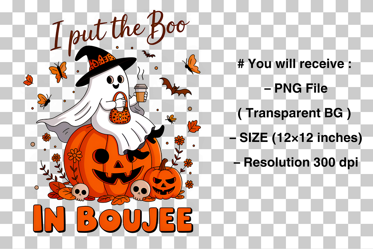 I Put The Boo in Boujee Ghost Png, a Graphic by Clipart Bloom (Photo 2 of 2)