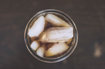 Refreshing glass of iced coffee
