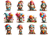 Whimsical Summer Gnome Clipart, an Illustration by DreamArtGraphic (Thumbnail 2 of 4)
