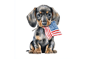 Prompt Patriotic DOG Clipart, a Decorative Illustration by Creative design (Thumbnail 2 of 7)