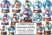 Christmas Snowman Globe Clipart, an Illustration by Libby Wishes (Thumbnail 1 of 8)
