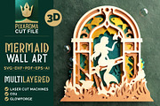 Mermaid 3D Layered Laser Cut File, a Decorative Illustration by pixaroma (Thumbnail 1 of 8)