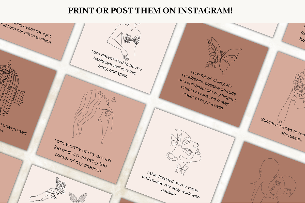 Minimalistic Affirmation Card Deck, a Design Template by Digital By Nikoleta (Photo 5 of 9)