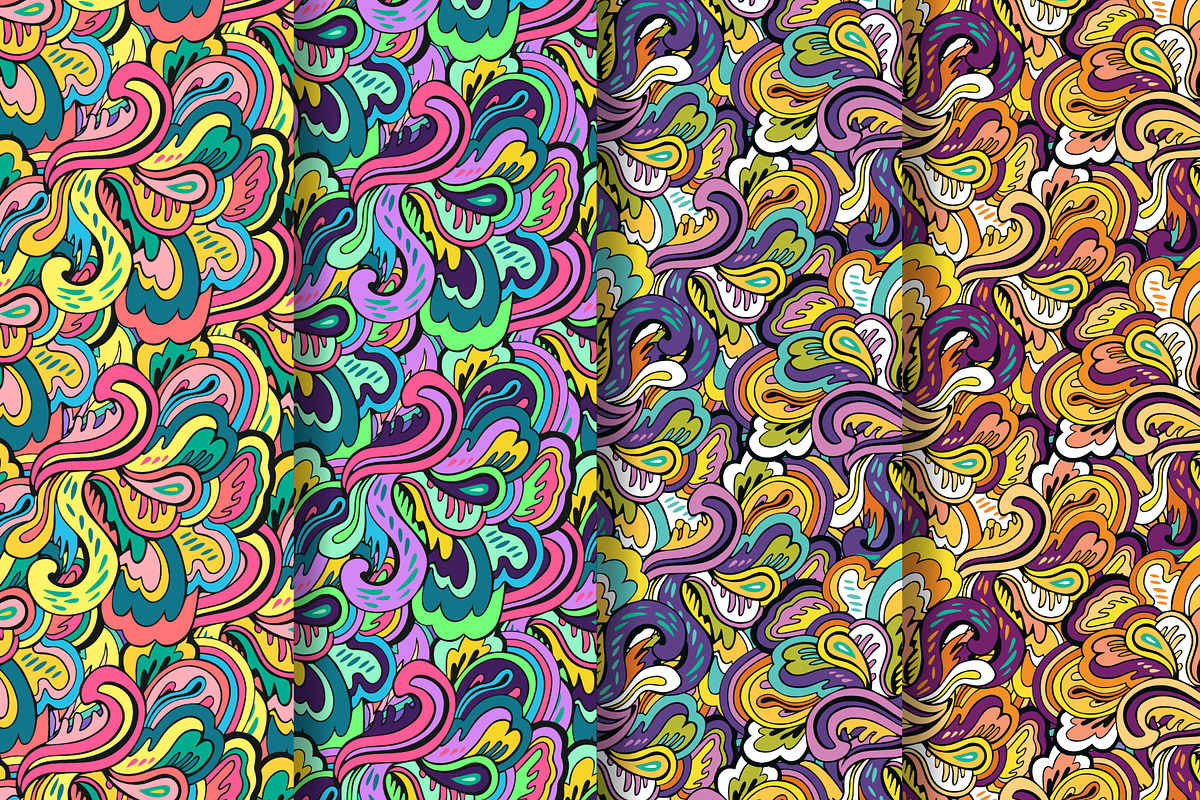 Vintage colorful seamless patterns, a Pattern Graphic by Robusta (Photo 2 of 4)