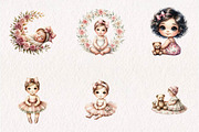Baby Girl Clipart PNG Bundle, a Seasonal Illustration by CreationArt (Thumbnail 2 of 7)
