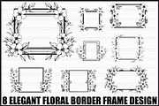 Elegant Floral Frame Bundle, an Illustration by Creativeshirt (Thumbnail 1 of 9)