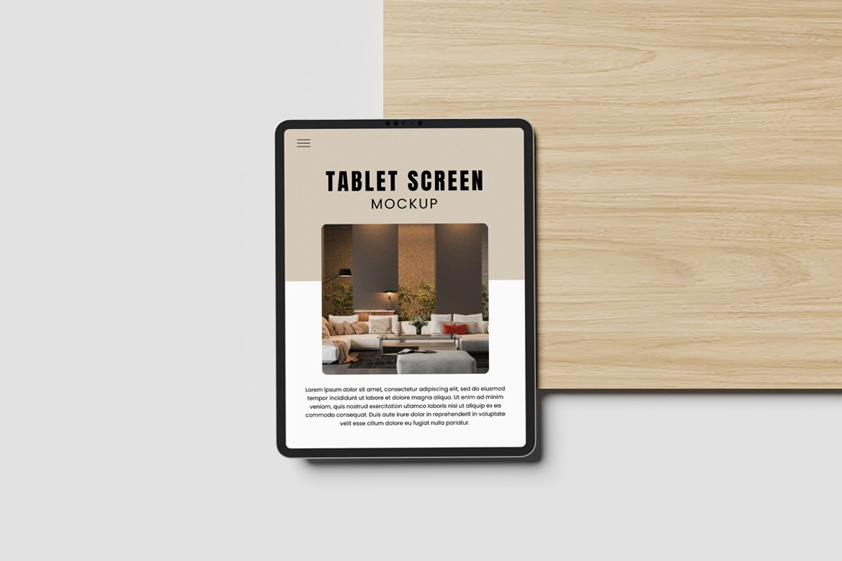 Realistic Tablet Screen Mockup, an iPad Mockup by AndikaGraphic (Photo 2 of 5)