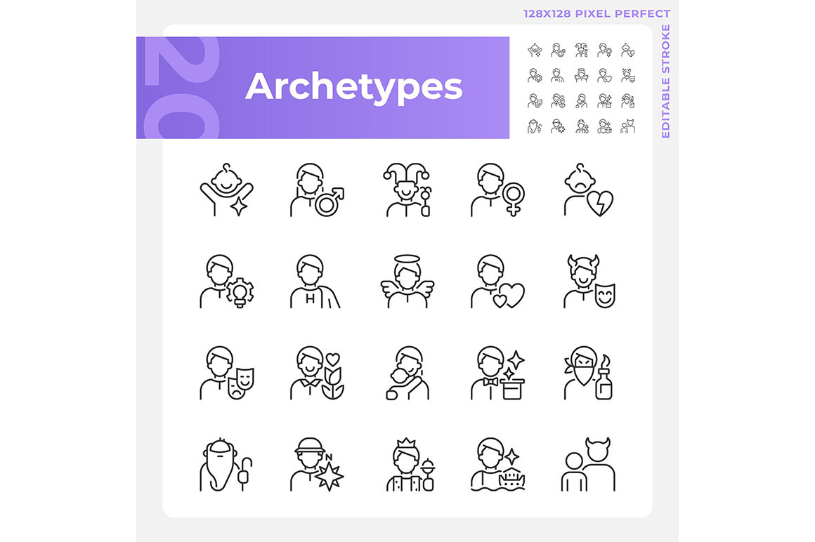 Character archetypes pixel perfect, an Icon by IMG Visuals
