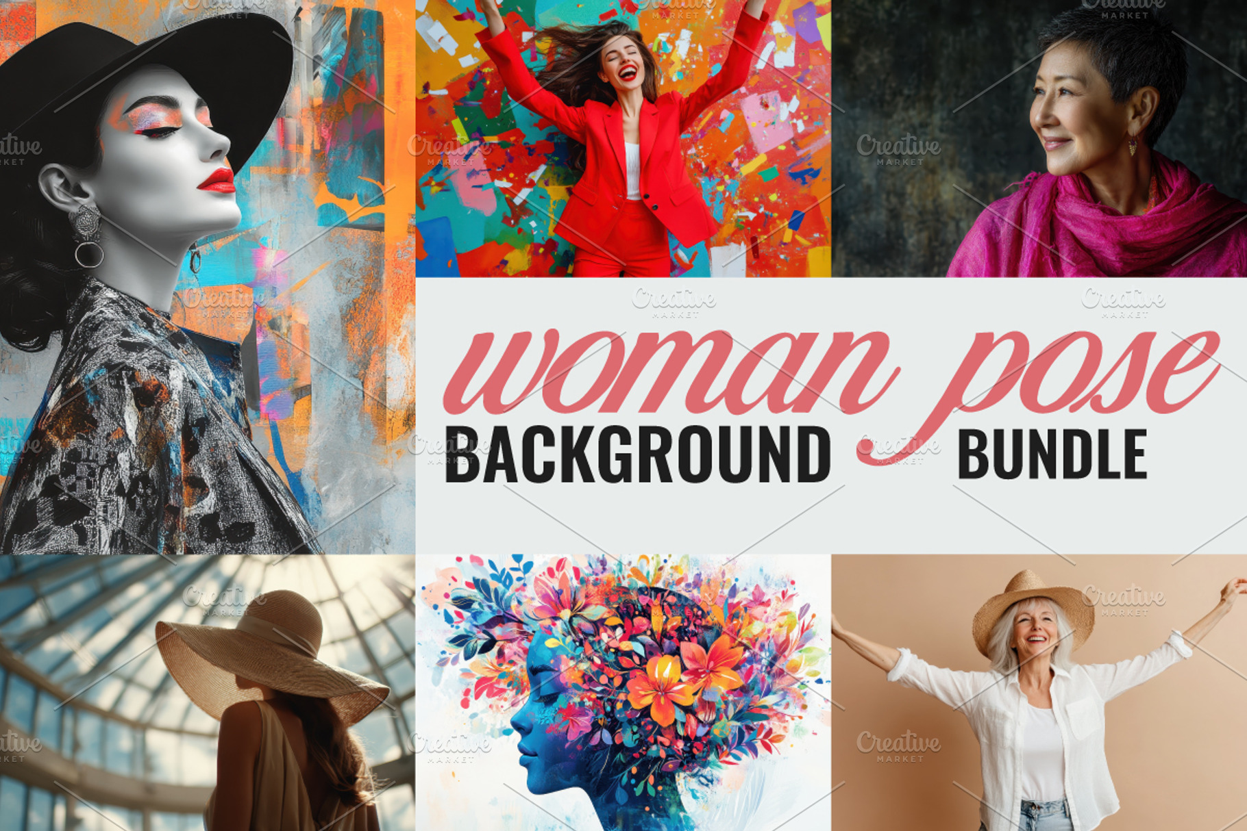 52 photographs of women posing, a Beauty & Fashion Photo by SouravDesign