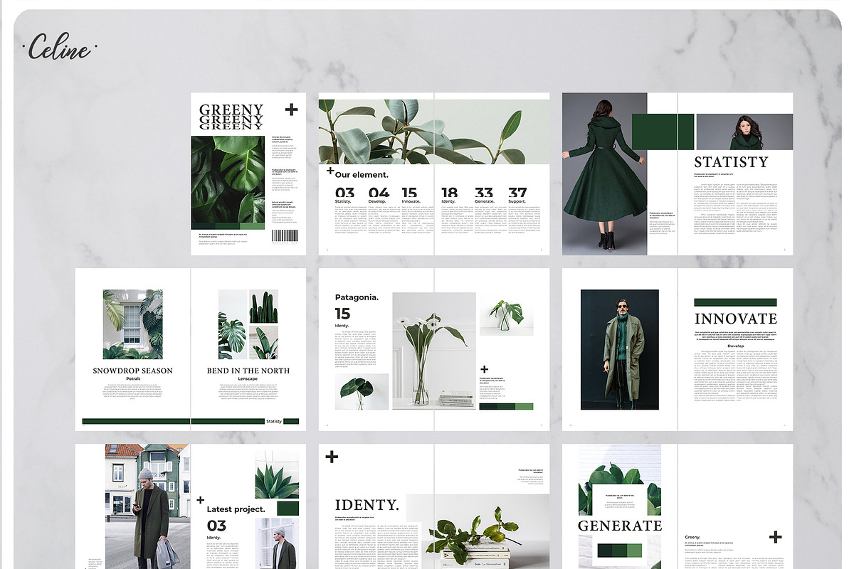 GREENY Nature Magazine Template, a Magazine Template by Celine Studio (Photo 7 of 7)