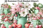 Summer Fruit Basket Clipart, an Illustration by Black Bird Studio (Thumbnail 1 of 5)