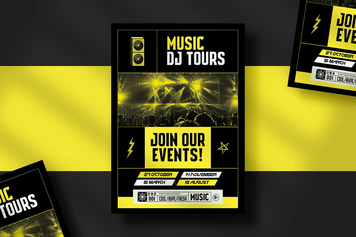 DJ Tour Flyer Template, a Social Media Template by Hubzway