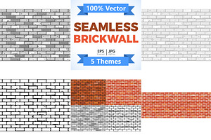 Set Seamless Brick Wall Textures, a Decorative Illustration by TAlex