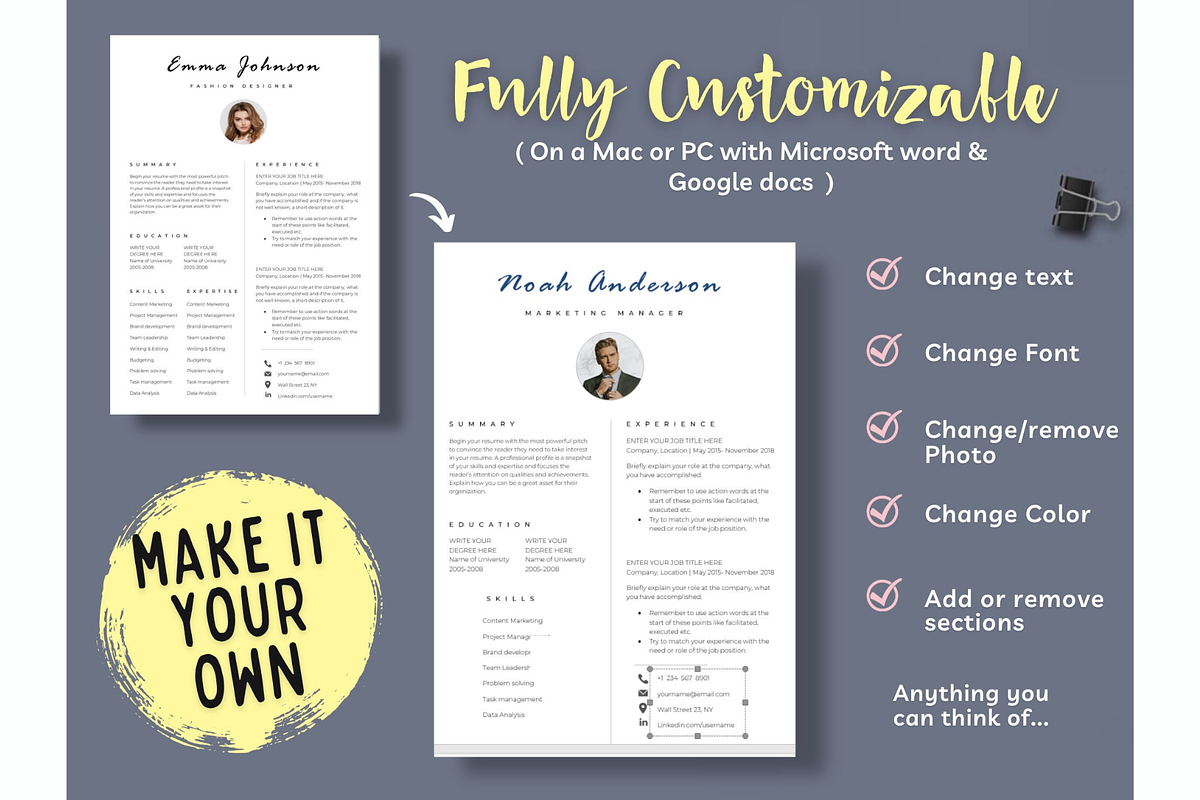 Collage Resume template, Cv template, a Resume Template by Climbwithelevator (Photo 5 of 9)