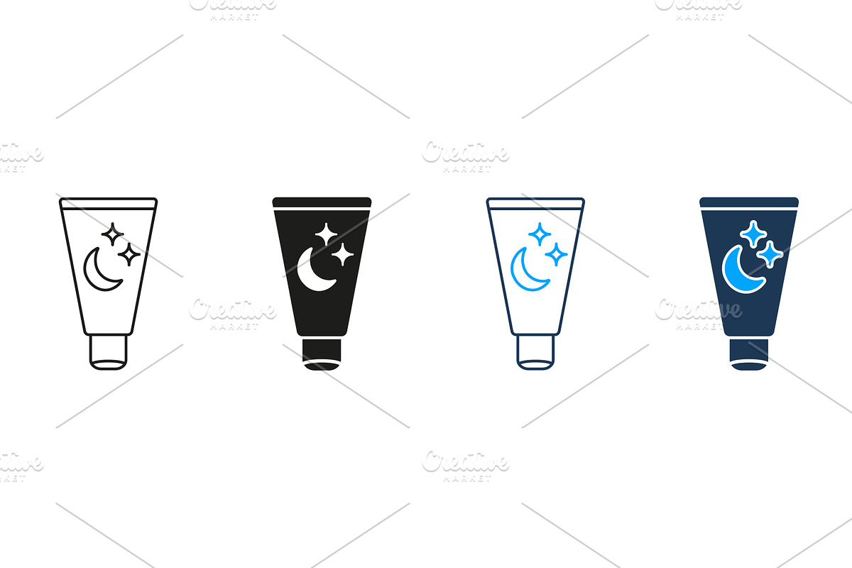 Night Cream Tube Icons, an Object Illustration by Gentle Studio