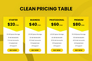 Clean Pricing Tables, a Templates & Theme by Youme Techworld (Thumbnail 1 of 3)