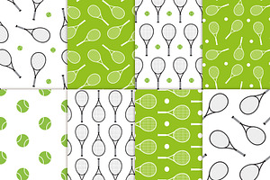 Tennis Seamless Patterns Set