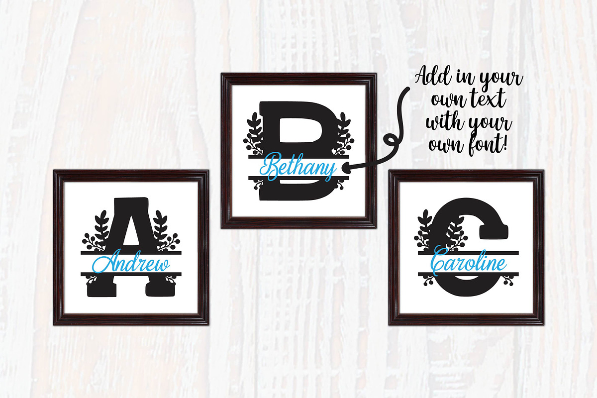 Floral Split Monogram Flower Font, a Font by SavanasDesign (Photo 3 of 10)