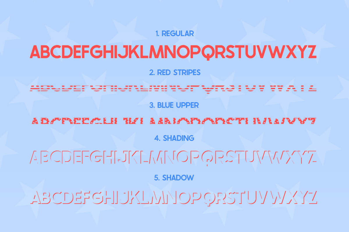 The USA Font Family - 5 Fonts preview 4