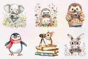 Watercolor Cute Animals Photographer, an Illustration by CreationArt (Thumbnail 5 of 5)