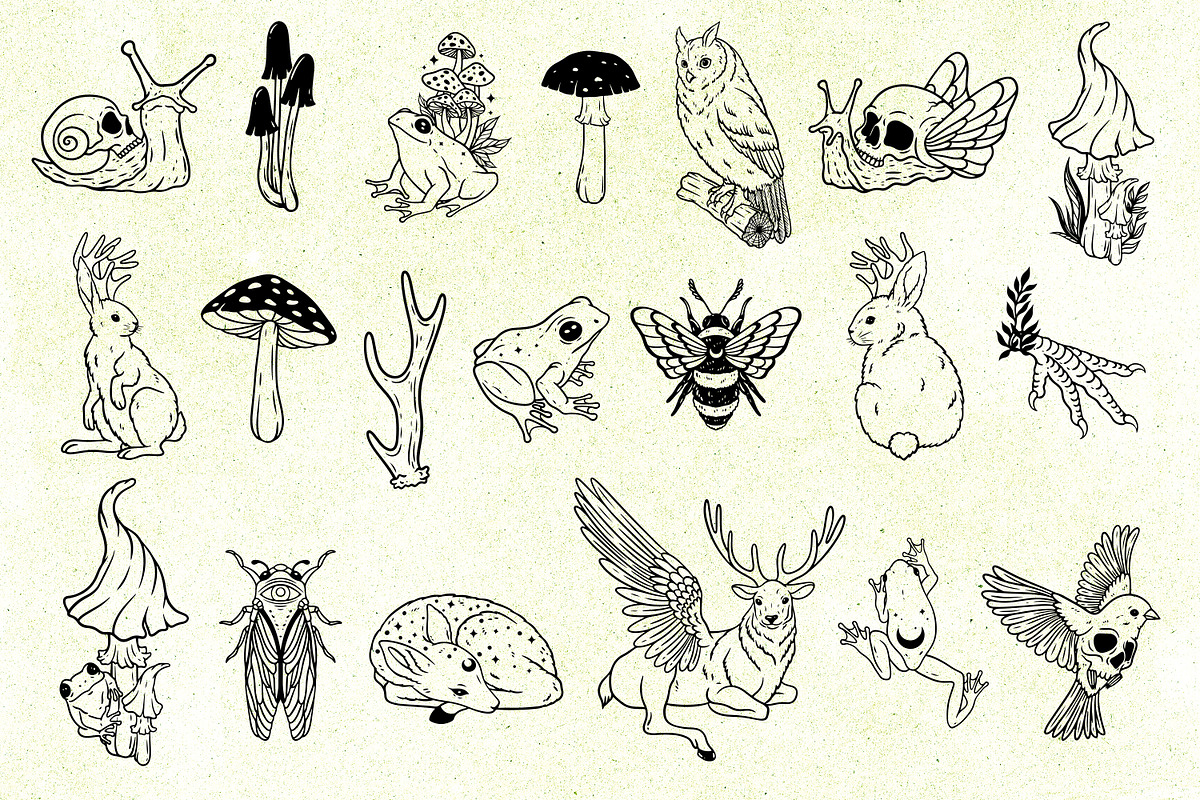 Goblincore SVG/PNG 40 designs Bundle, an Object Illustration by SecondOfJuly (Photo 3 of 4)