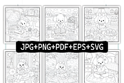 Cozy Introvert Girl Coloring Book, a Person Illustration by Coco Bloom (Thumbnail 2 of 8)