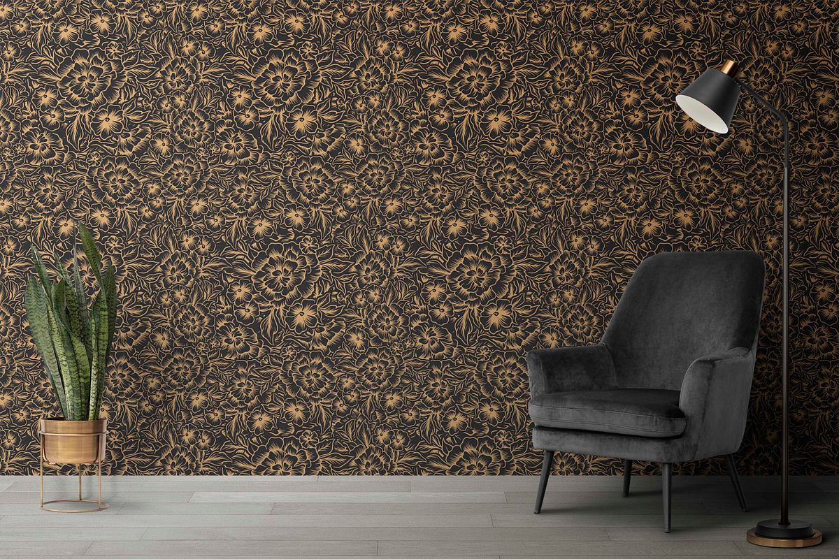 flower vintage sketch, a Pattern Graphic by AAN Seamless Shop (Photo 2 of 3)