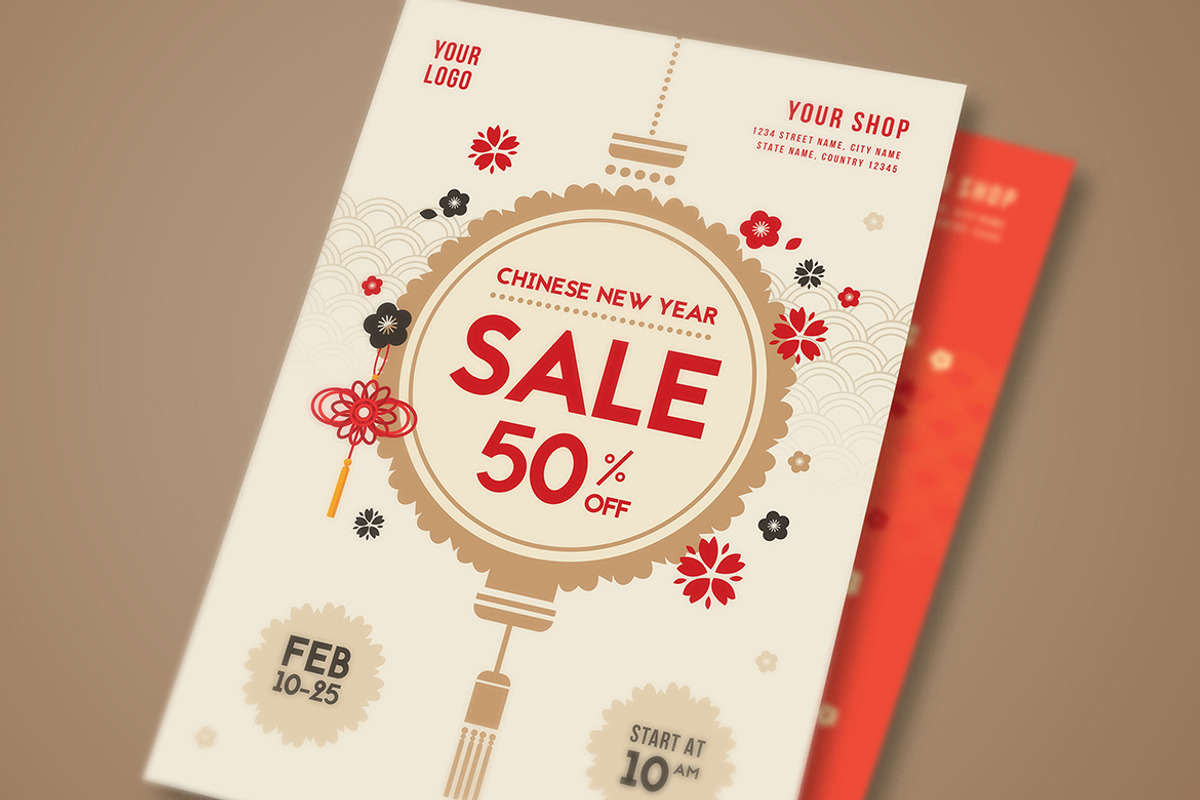 Chinese New Year Sale Flyer, a Flyer Template by VectorVactory (Photo 2 of 4)