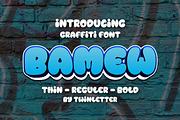 BAMEW - Display Graffiti Style Font, a Font by twinstd (Thumbnail 1 of 9)