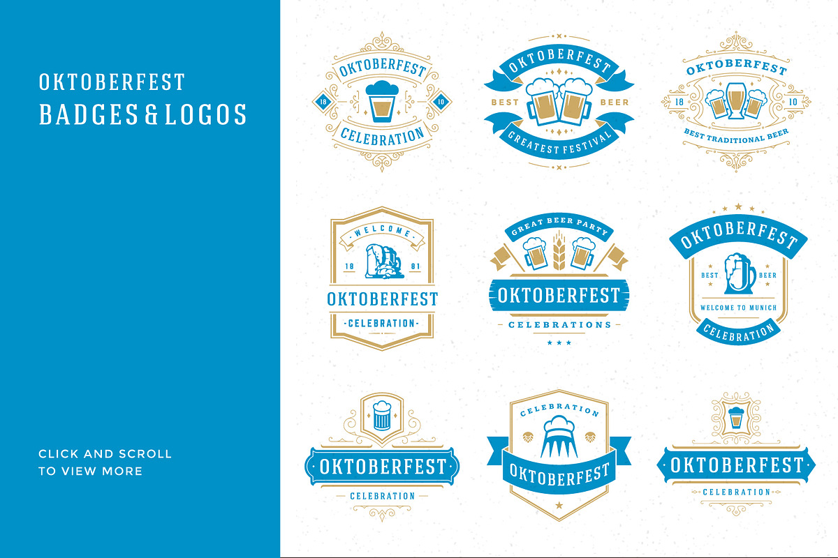 Oktoberfest vintage badges & labels, a Branding & Logo Template by Vasya Kobelev (Photo 6 of 25)
